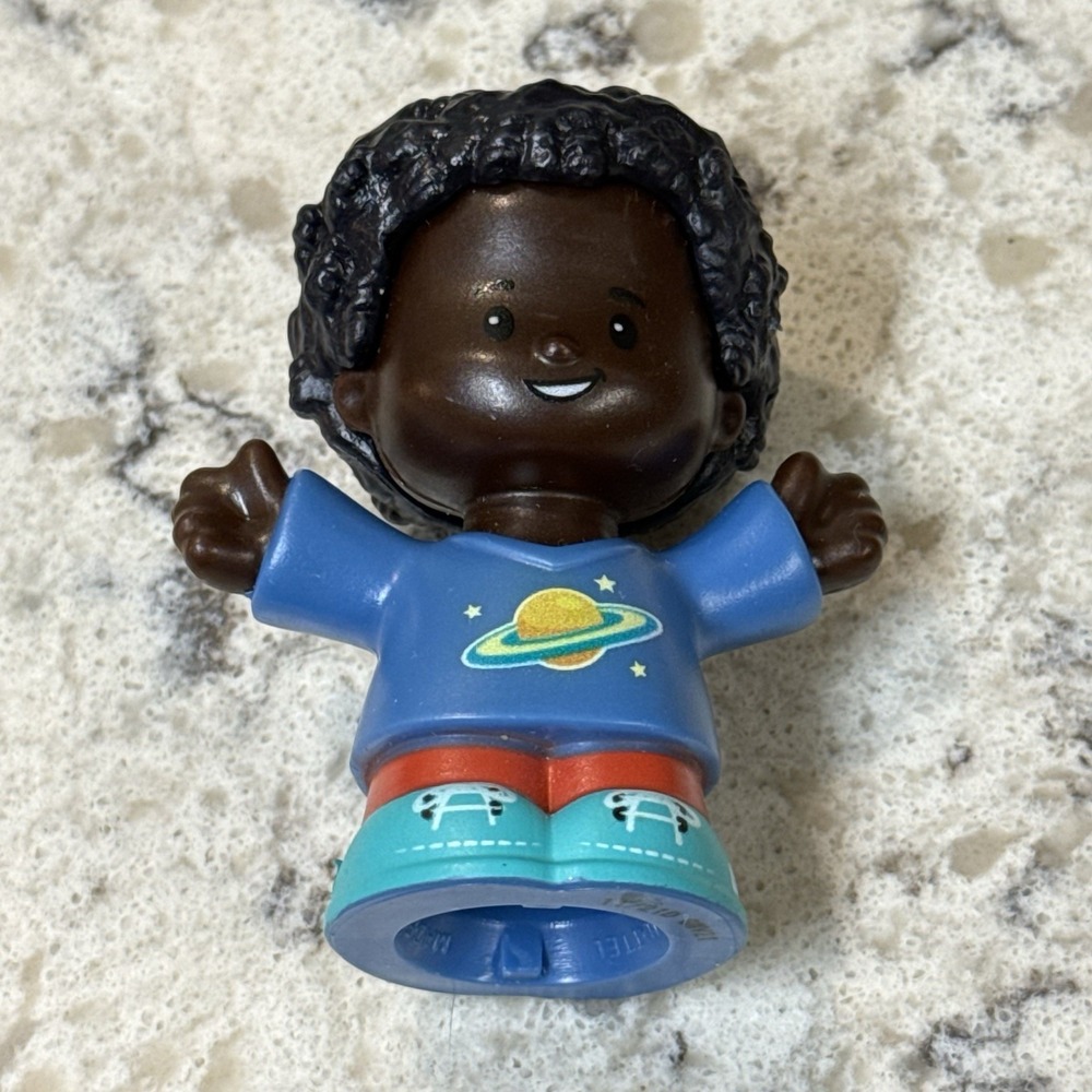 Fisher Price Little People Chris Boy Blue Shirt Planets Saturn Rings 2016 2021